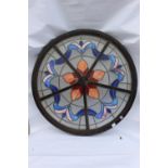Stained glass circular dome.