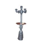 Cast aluminium five branch bar table lamp.