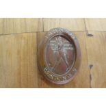 Johnnie Walker Whiskey embossed copper advertising ashtray .