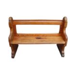 Early 20th C. pitched pine bench.