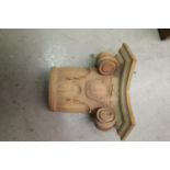 Carved mahogany Corinthian top corbel.