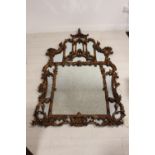 Good quality gilt wall mirror in the Irish Chippendale style.