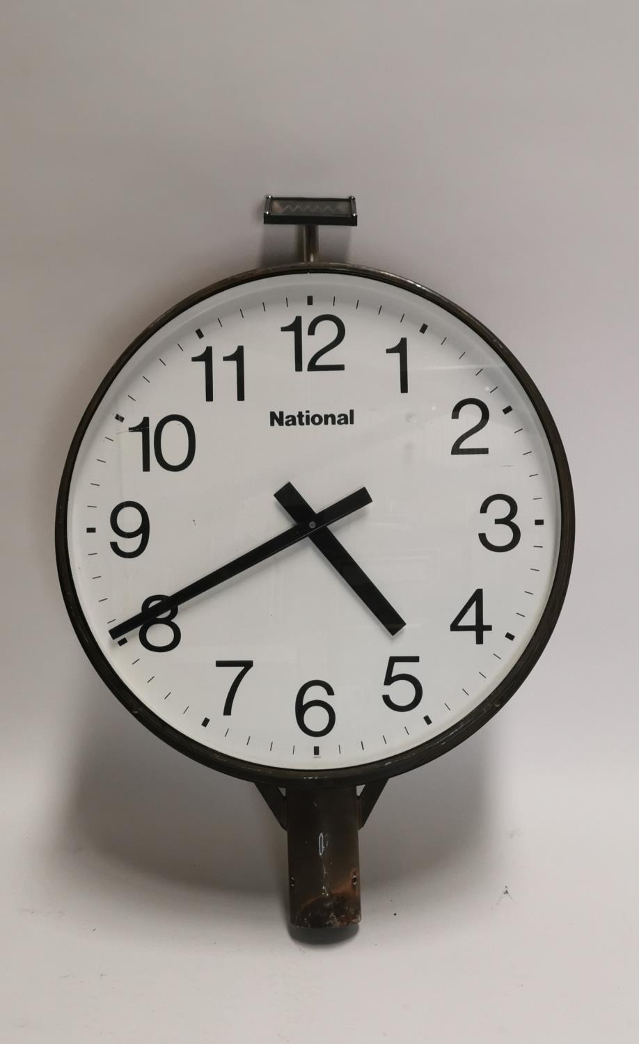 Early 20th C. double sided National railway clock. - Image 2 of 2