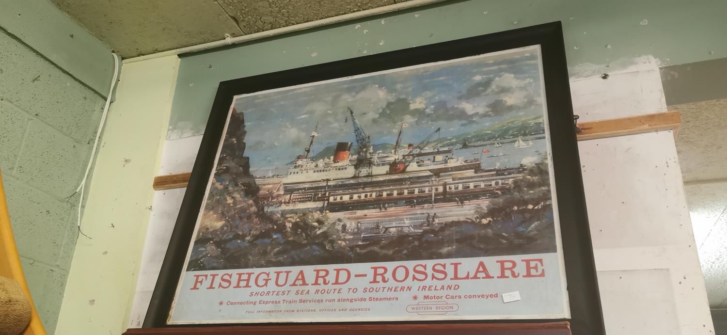 Fishguard to Rosslare Travel advertising print.