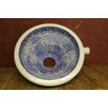 Victorian blue and white transfer toilet bowl.