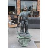 Good quality bronze fountain in the form of a Boy on pedestal.