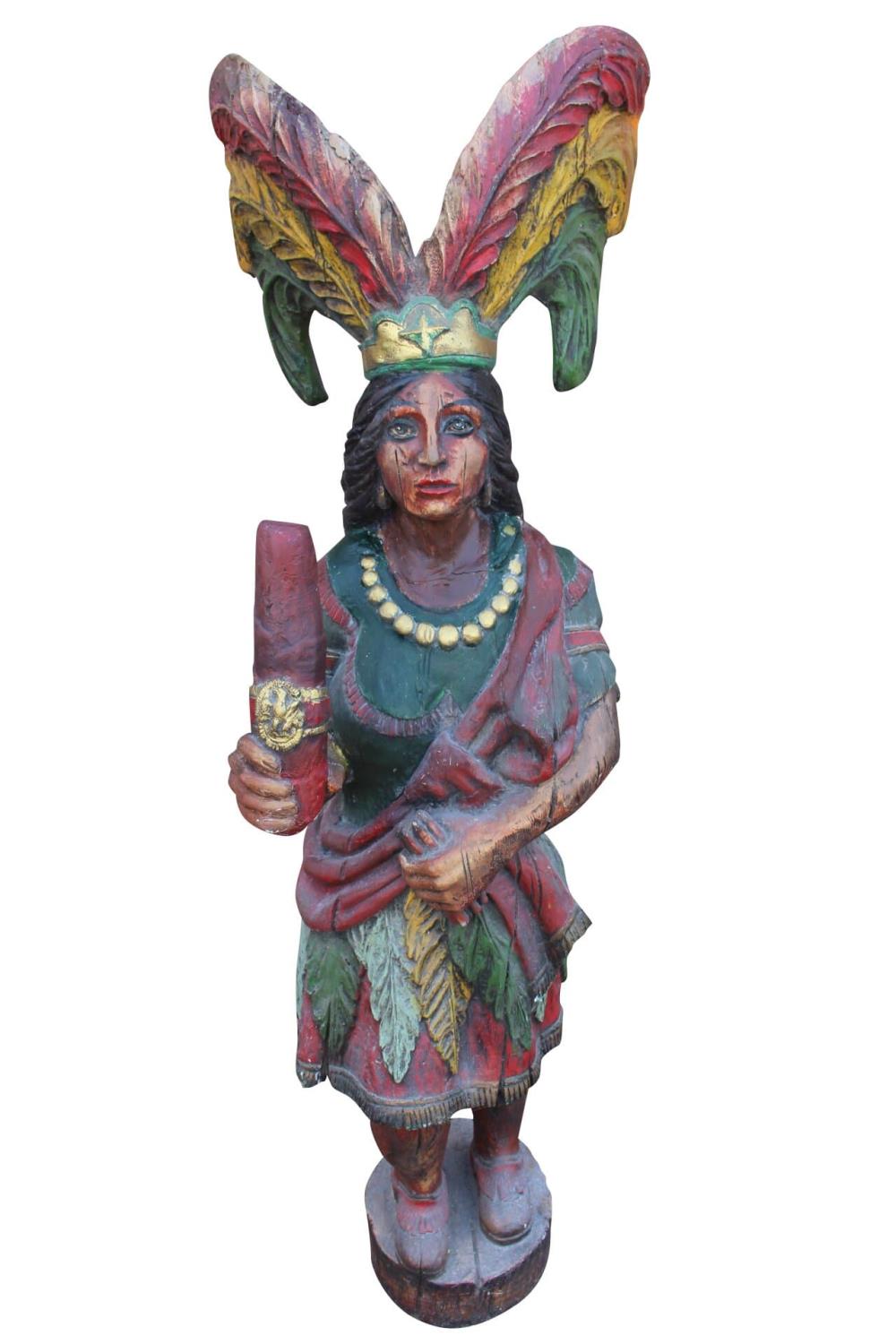 Resin figure of a Native American Indian.