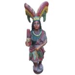 Resin figure of a Native American Indian.