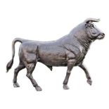 Exceptional quality life size bronze bull.
