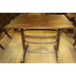 Good quality bentwood café table with brass mounts on feet.