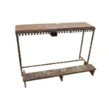 19th C. metal and wooden kneeler.