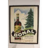 Bonal framed advertising sign.