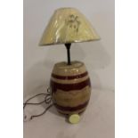 Early 20th C. ceramic raspberry dispenser in the form of a lamp.