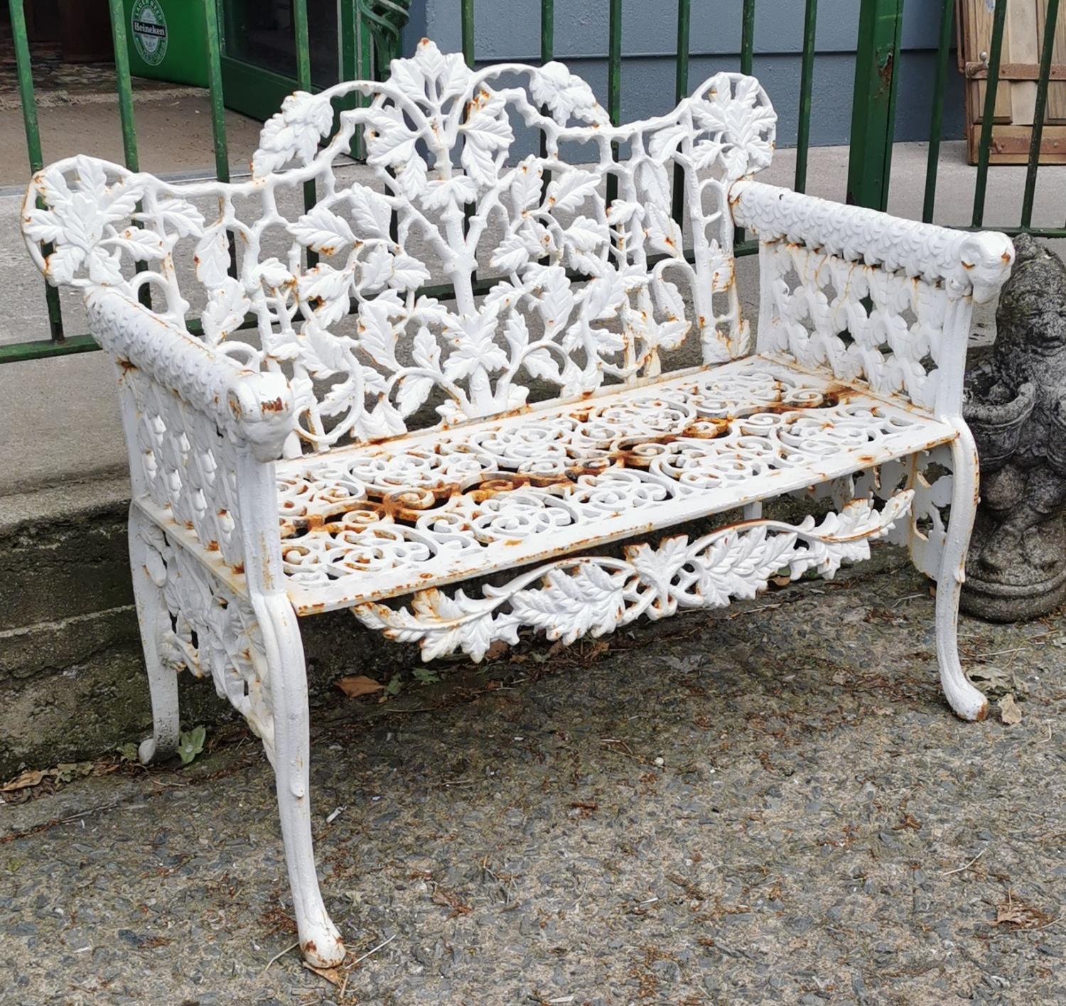 Cast iron two seater cast iron garden bench.