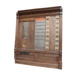 19th C. oak Apartments letter box unit.