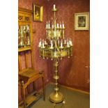 Victorian brass 3 tiered candelabra with 20 lights.