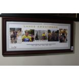 Framed montage of Lance Armstrong on the Tour de France.