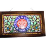 Rare early 20th C. Mitchells & Co of Belfast stained glass panel.