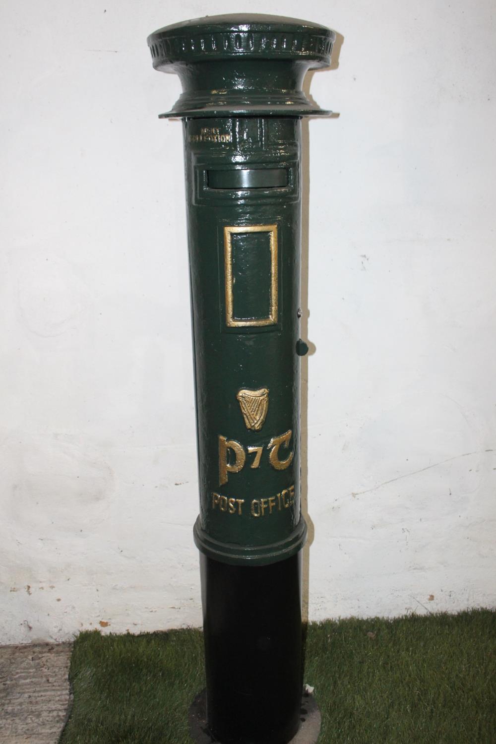 Cast iron Irish pillar post box.