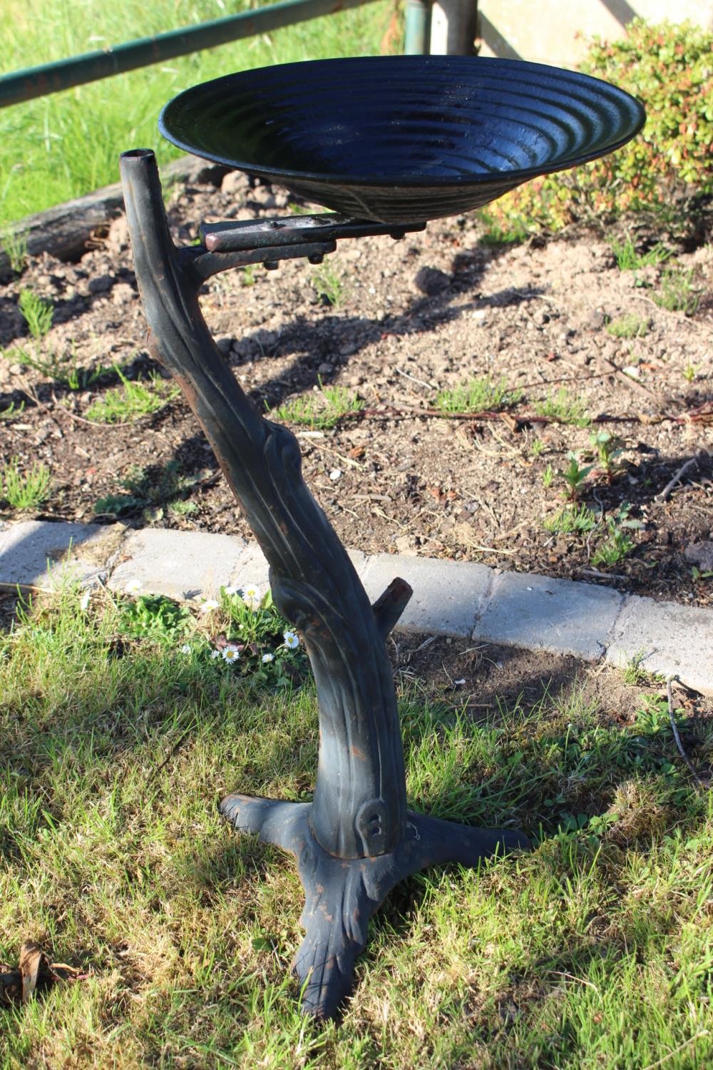 Cast aluminium bird bath.