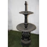 Decorative cast iron two tier fountain.