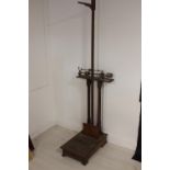 19th C. . oak and brass Doctors weighing scales .