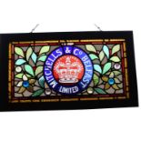 Rare early 20th C. Mitchells & Co of Belfast stained glass panel.