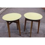 Pair of circular coffee tables.