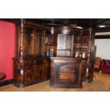 Good quality carved stained pine home bar.
