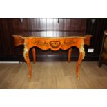 Good quality inlaid kingwood and ormolu mounted centre table.