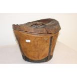 Early 20th C. leather hat box.