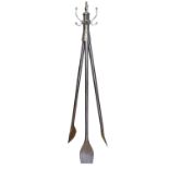Stainless steel hat and coat stand in the form of boat oars.