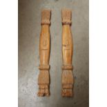 Pair of carved oak columns.