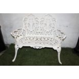 Cast aluminium garden bench.