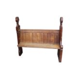 19th C. carved oak bench.