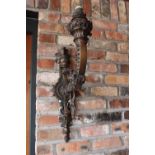 Good quality pair of cast bronze wall lights.