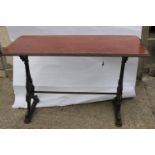 Decorative cast iron pub table.