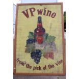 Wine hand painted on canvas advertising sign