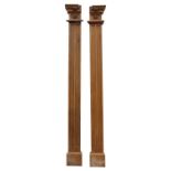 Pair of 19th C. oak reeded columns.