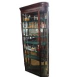 19th C. mahogany mirrored back shop display cabinet .