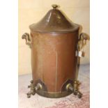 19th C. copper and brass tea urn.