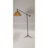 Brass standard angle poise lamp.