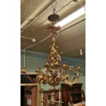 19th. C. gilt nine branch chandelier.