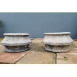 Pair of 19th C. terracotta chimney pot caps.