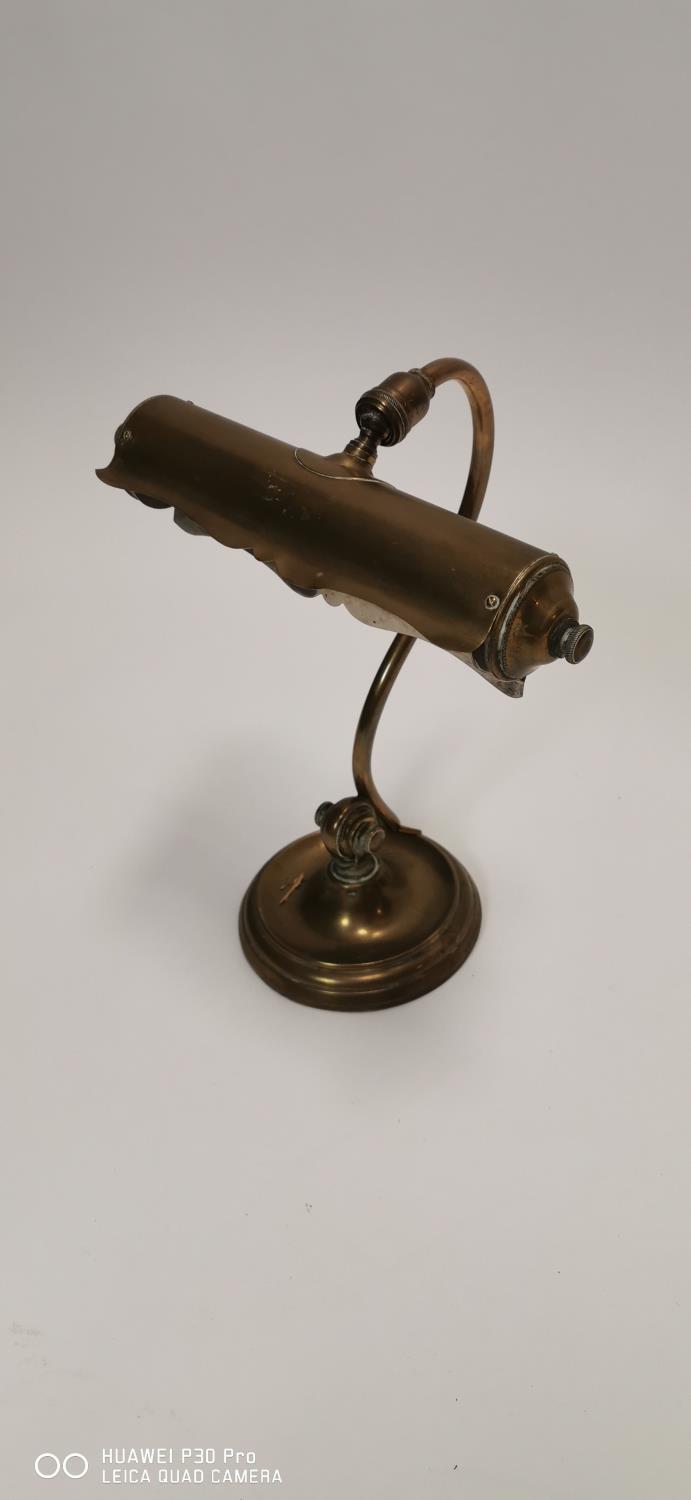 Early 20th. C. brass desk lamp.