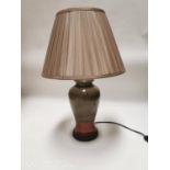 Glazed ceramic table lamp.