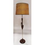 Danish Mid Century teak and brass standard lamp.