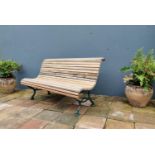 19th C. cast iron garden bench.