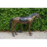 Bronze model of a race horse.
