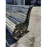 Cast iron and wooden garden bench.